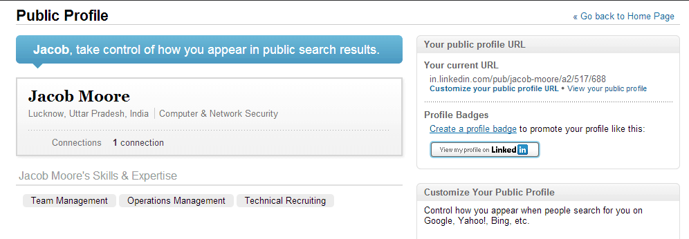 your public profile