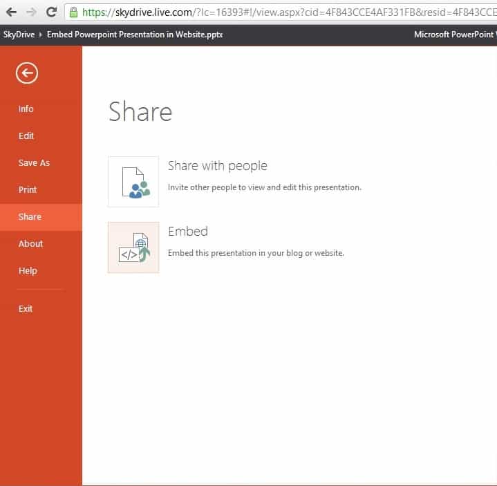 embed powerpoint into website