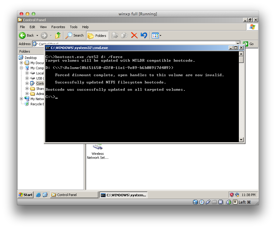 install windows xp to usb